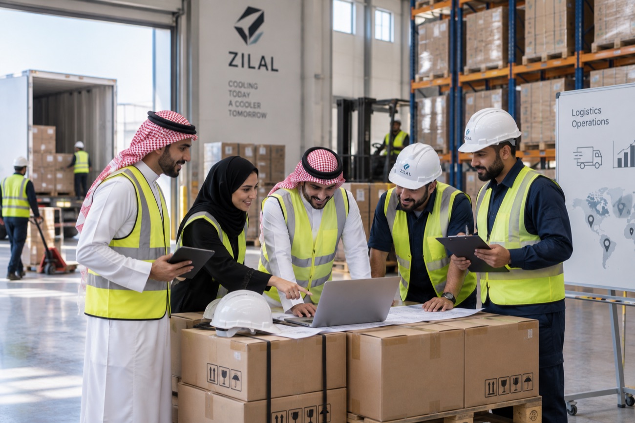 Zilal team reviewing an order in the warehouse